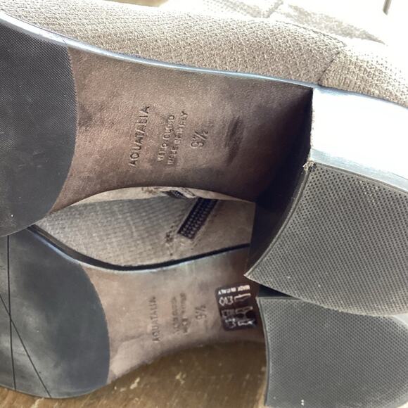Aquatalia Grey Suede Waterproof Heel Ankle Boots 9.5 - Picture 5 of 7